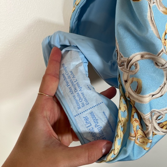 L'AGENCE Light Blue Chain Print Swimsuit - Picture 4 of 8